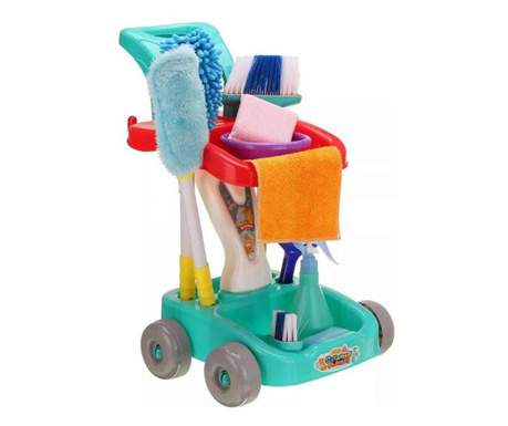 Detský upratovací vozík, modrý