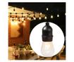 Ghirlanda luminoasa decorativa impermeabila, cu 15 becuri LED soclu E27, 14,6 m - Alb cald