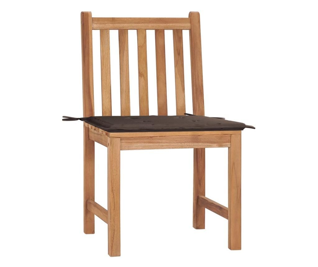 Vrtne stolice s jastucima, 2 kom, masivno tikovo drvo - 2