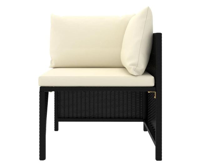 Vrtni namještaj s jastucima, 12 dijelova, crna, poliratan