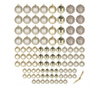 Set globuri de Craciun Sersimo, 100 bucati, 3-6cm, auriu