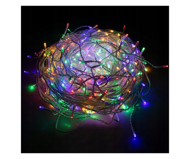 Ghirlanda luminoasa tip perdea 500 LED-uri, 20m, pentru interior/exterior, iluminare multicolora