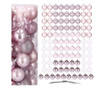 Set globuri de Craciun Sersimo, 100 bucati, 6cm, roz