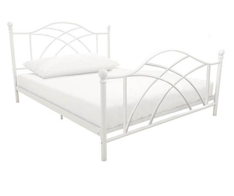Kovový posteľový rám s lamelami v rôznych veľkostiach a farbách- Lotti, 90x200 cm, biely