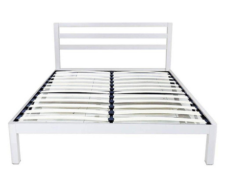 Kovový posteľový rám s lamelami v rôznych veľkostiach a farbách- Bella, 160x200 cm, biely