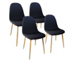 4 buc scaune acoperite cu material textil - Negru Timeless Tools