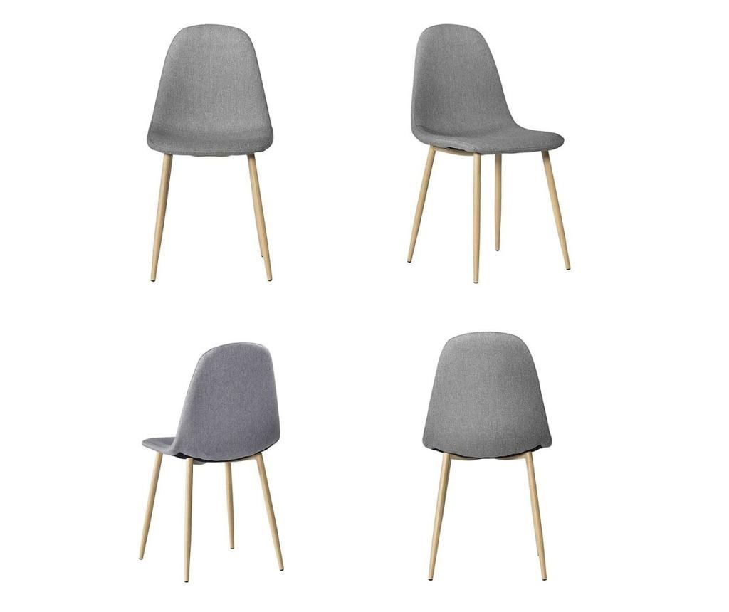 4 buc scaune acoperite cu material textil - Gri Timeless Tools - 3