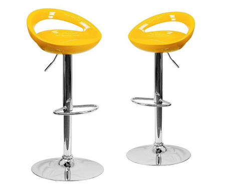 Barové stoličky Kitti, 2 ks, žlté