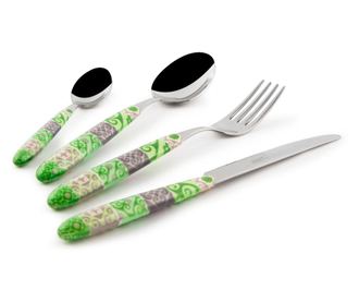Set tacamuri 24 piese Excelsa, Maiolica Green, inox, verde