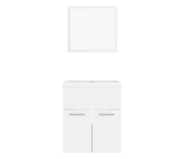 Set mobilier de baie, alb, PAL