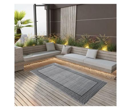 Covor de exterior, gri, 120x180 cm, PP