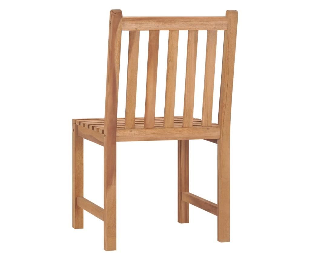 Градински столове с възглавнички, 6 бр., тиково дърво от масив - 6