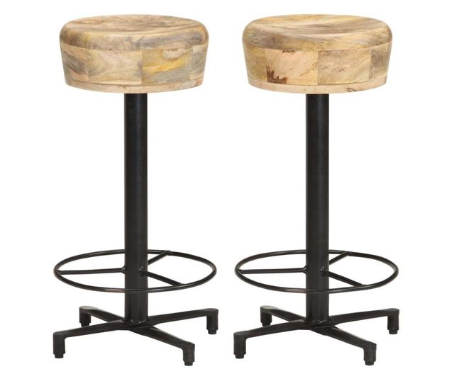 Barski stoli, 2 kosa, 66 cm, masiven mangov les