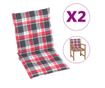 Градински възглавници, 2 бр., червен каре, 100x50x3 см thumbnail 1
