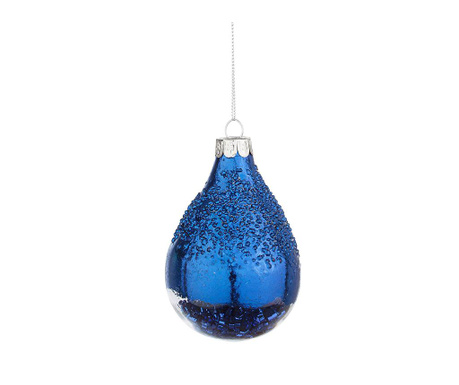Glob de Craciun Bizzotto, Winter dream, sticla, 8x8x9 cm, albastru
