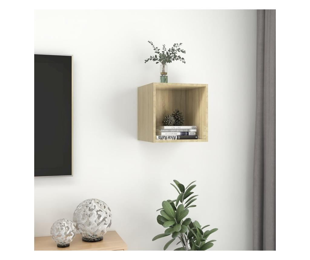 Fali szekrény, Sonoma tölgy, 37x37x37 cm, laminált forgácslap - 4