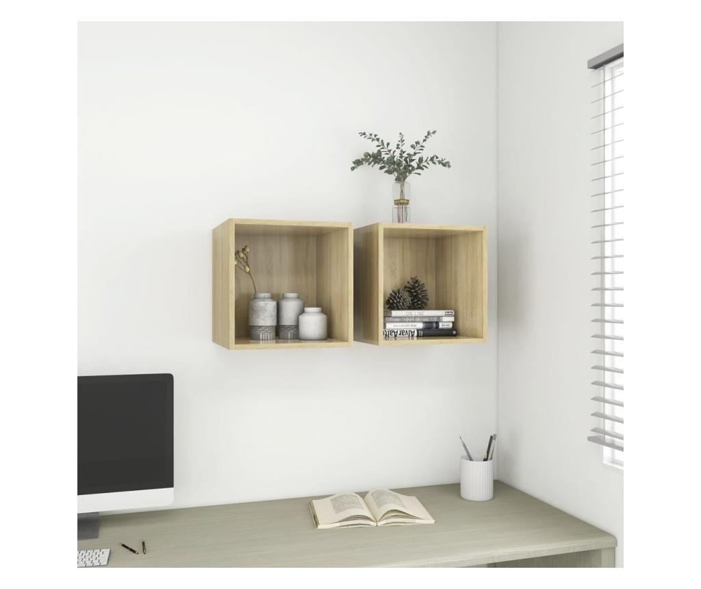 Fali szekrény, Sonoma tölgy, 37x37x37 cm, laminált forgácslap - 6