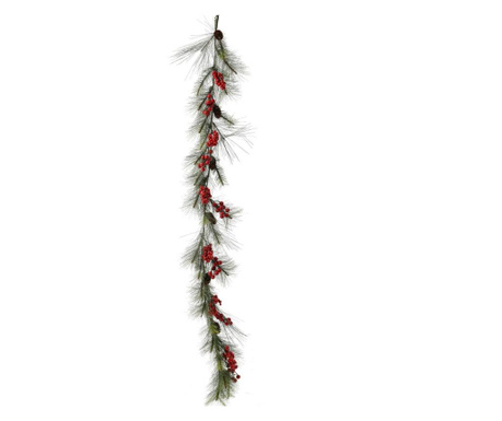 Ghirlanda Craciun cu conuri de brad si merisoare, 180 cm