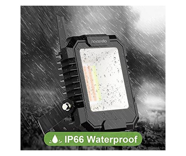 Комплект 2 Прожектора Novostella, 25W, LED, RGB Цветна Светлина, Bluetooth Mesh, IP66, Графен, Черен