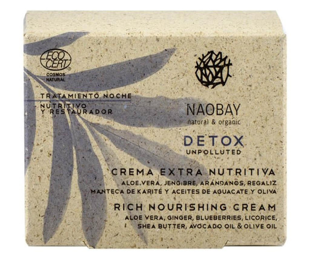 Crema extra nutritiva Detox, Naobay, 50ml