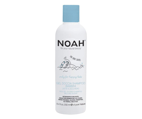 Gel de dus si sampon cu lapte & zahar pentru copii ,  Noah, 250 ml