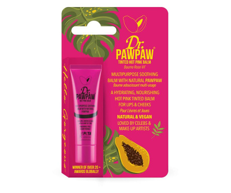 Balsam multifunctional vegan, nuanta Hot Pink, Dr.PAWPAW, 10 ml
