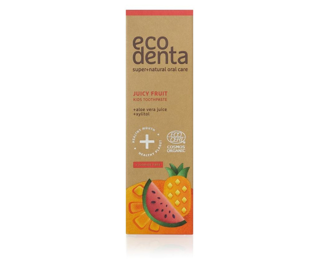 Pasta de dinti organica pentru copii cu suc de fructe, Ecodenta, 75 ml