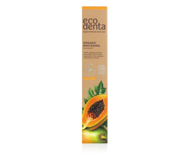 Pasta de dinti organica pentru albire cu extract de papaya, Ecodenta, 75 ml