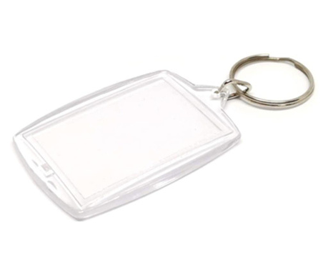 Breloc transparent dreptunghilar (blank) 4×5,5cm (set 10 buc)