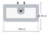 Bariera protectie pat culisanta XXL 180 cm Bears Grey, inaltime reglabila 68-98 cm