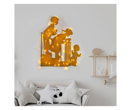Decoratiune suspendabila de Craciun cu LED Tanelorn, Xmasgold, metal, 86x39x1 cm, auriu