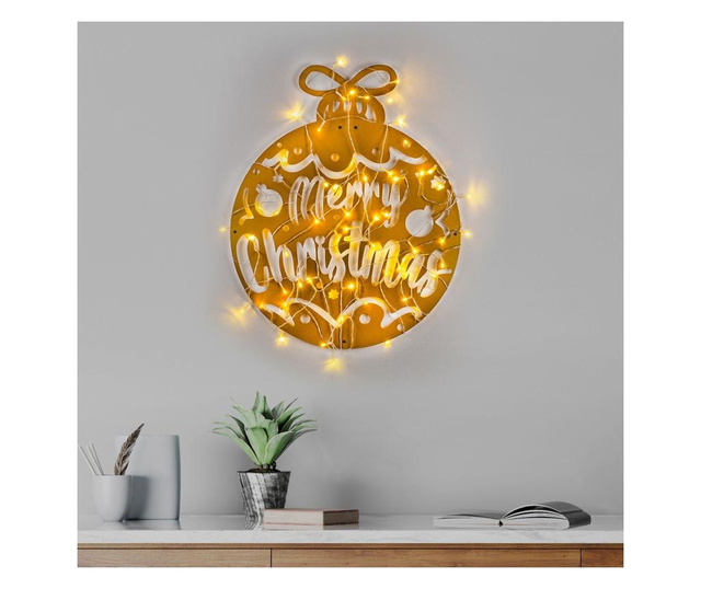 Decoratiune suspendabila de Craciun cu LED Tanelorn, Xmasgold, metal, 56x51x1 cm, auriu