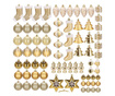 Set globuri si decoratiuni de Craciun Sersimo, 77 piese, diverse dimensiuni, auriu