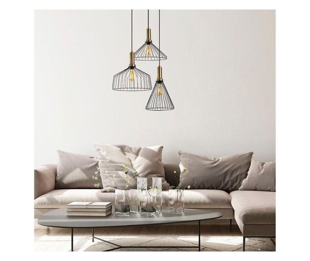 Lustra Fulgor, Dear, metal, No Bulb, max. 15 W,  E27 , negru, 63x54x140 cm