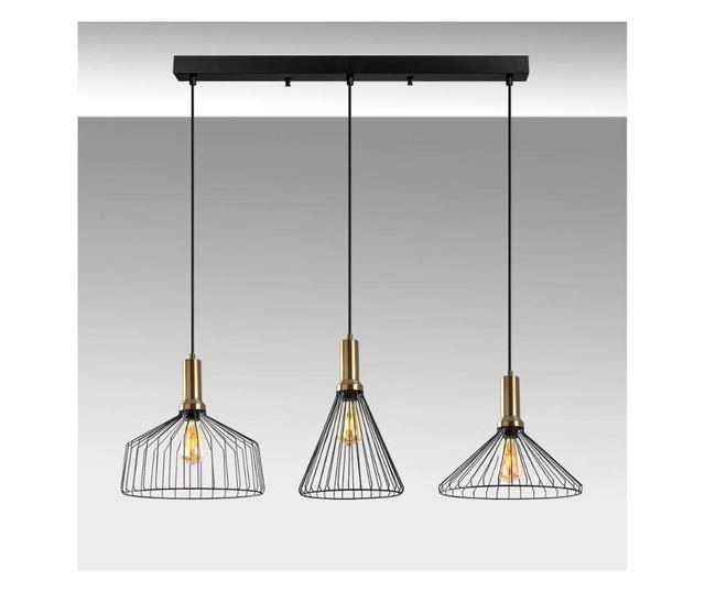 Lustra Fulgor, Dear, metal, No Bulb, max. 15 W,  E27 , negru, 104x34x140 cm