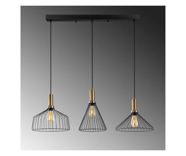 Lustra Fulgor, Dear, metal, No Bulb, max. 15 W,  E27 , negru, 104x34x140 cm