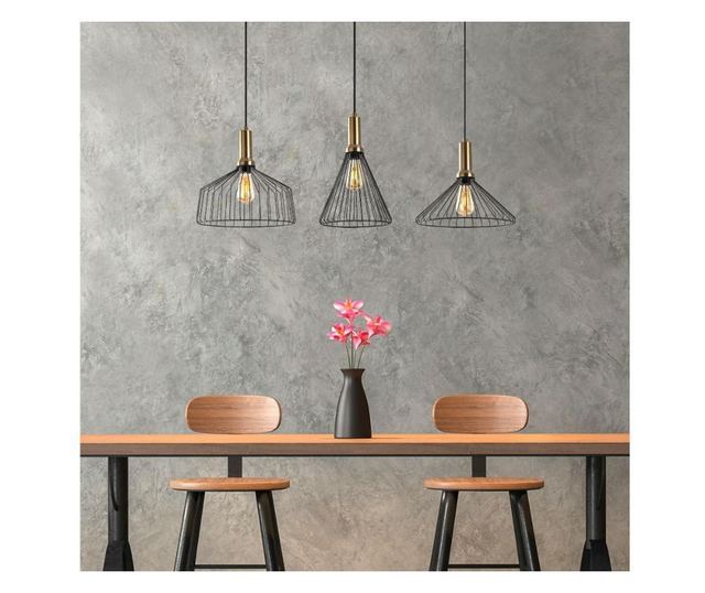 Lustra Fulgor, Dear, metal, No Bulb, max. 15 W,  E27 , negru, 104x34x140 cm