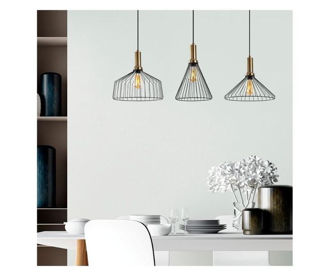 Lustra Fulgor, Dear, metal, No Bulb, max. 15 W,  E27 , negru, 104x34x140 cm