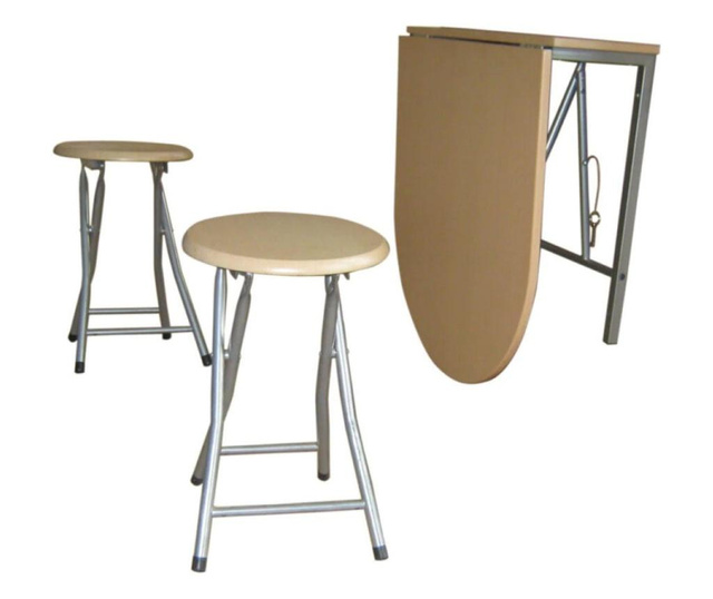 Set - 2 stola in zložljiva stenska miza Napoli