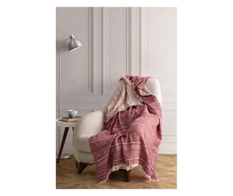 Husa pentru canapea Viaden, Etno, bumbac, 130x170 cm, rosu claret