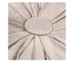 Perna decorativa rotunda Pufo din catifea cu buton, model Attraction velvet, pentru canapea, pat, fotoliu, bej