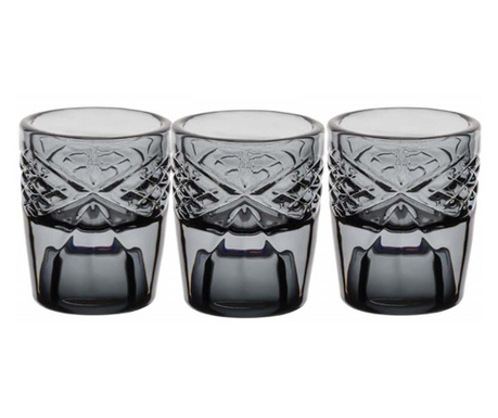 Set 3 suporturi Pufo Luxury pentru lumanare din sticla, 6 x 5 cm