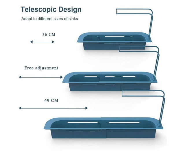 Állítható, Univerzális Konyhai Kagyló Rendszerező, törlőrongy, mosogatószer tartó Onuvio™ - Kék