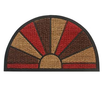 RAKI Covoras intrare semirotund, cauciuc si fibra nuca de cocos 75x45cm