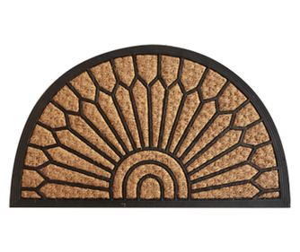RAKI Covoras intrare semirotund, cauciuc si fibra de nuca de cocos 75x45cm
