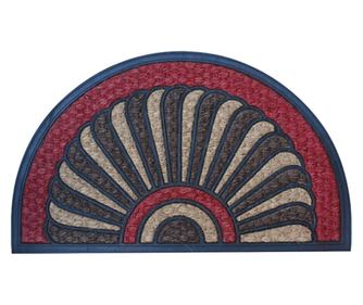 RAKI Stergator intrare semirotund, cauciuc si fibra de nuca de cocos 75x45cm