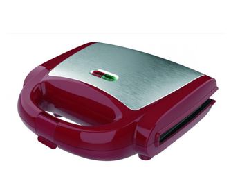 Sandwich maker Studio Casa Tasty SC2127, suprafata antiaderenta, 750 W, protectie de siguranta supraincalzire, Rosu/Argintiu