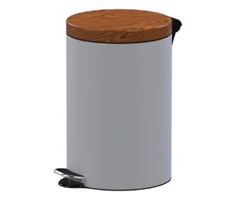 Cos de gunoi menajer cu pedala, Metal 5L Alb / Design Wood, Studio Casa
