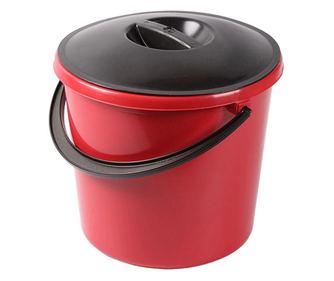 Galeata rotunda, 10 litri, Eco, cu capac negru