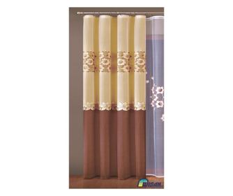 Perdea zoe 979, 100% poliester, dantela, crem/maro, 1 bucata  150x250 cm
